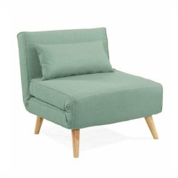 Fauteuil convertible en tissu vert d'eau TONKA - vert