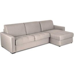 Canapé d'angle réversible convertible louna en tissu beige avec coffre de rangement - beige