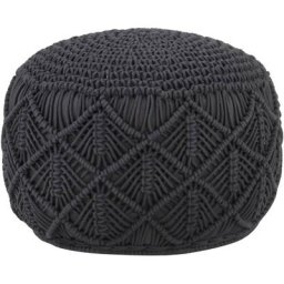 Pouf fait à la main en macramé Anthracite 45x30 cm Coton Vidaxl Anthracite