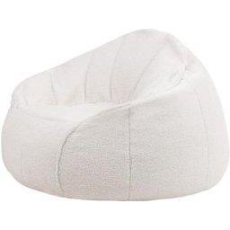 Pouf Fauteuil en Sherpa, xl Poufs de Salon, Chaise pour Chambre, Ecru - Ecru - Icon
