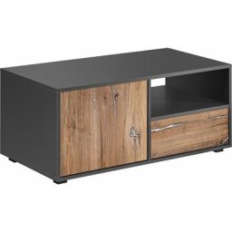 Venice Table basse Table basse de salon avec 2 portes Design moderne Rangement pratique - Noir Mat