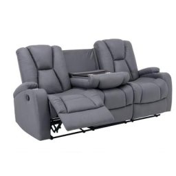 Canapé 3 places relax en tissu microfibre gris clarence - gris
