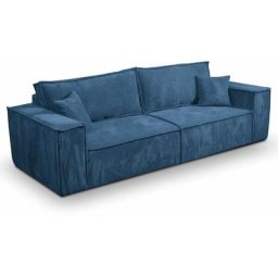 Canapé 3 places avec coffre en velours bleu jade - bleu