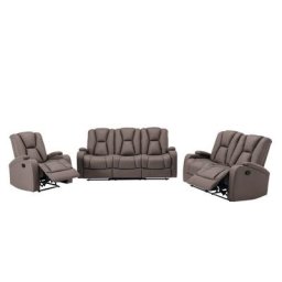 Ensemble canapé relax 3+2+1 places en tissu microfibre marron clarence - marron