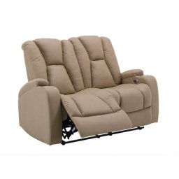 Deco In Paris - Canapé 2 places relax électrique en tissu microfibre beige el clarence - beige
