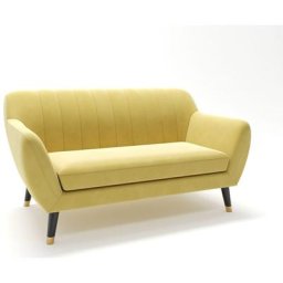 Deco In Paris - Canapé scandinave 2 places en tissu velours jaune pandora - jaune