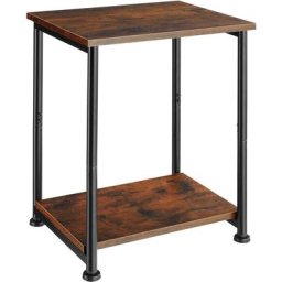 Table d'appoint Yonkers 38,5x30x51,5cm - Table d'appoint de style industriel, table de rangement,