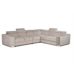 Canapé d'angle convertible réversible en velours beige leonie - beige