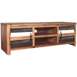 Meuble tv bois massif d'acacia 120 x 35 x 40 cm Vidaxl Brun