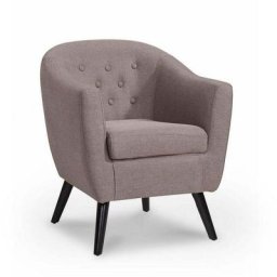 Fauteuil scandinave en tissu marron lena - marron