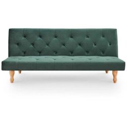 Banquette clic-clac convertible en velours vert 3 places JASON - vert
