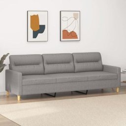Kalisse - Canapé Relax Salon - Moderne Canapé à 3 places Gris clair 210 cm Tissu,228x77x80 cm