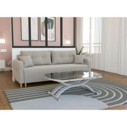 Table basse ronde relevable extensible noir rondo - noir