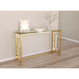 Console design en verre transparent et métal doré dolly - transparent doré