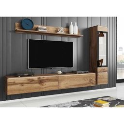 Deco In Paris - Meuble tv contemporain chêne vieilli avec led - veronica - bois clair
