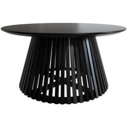 Table basse ronde en bois d'acacia D80 cm - Képès - Noir