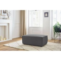 Pouf Bobochic Pouf compact nihad velours côtelé Gris foncé - Gris foncé