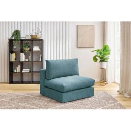 Canapé modulable Bobochic Chauffeuse 1 place pour canapé modulable ultra moelleux paris tissu Bleu