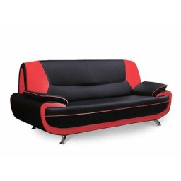 Deco In Paris - Canapé 3 places design noir et rouge marita - noir rouge