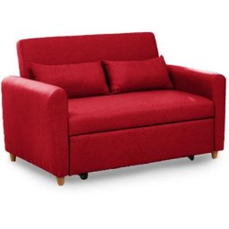 Canapé convertible scandinave en tissu rouge kalaya - rouge