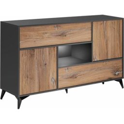 Venice Meuble de rangement 4D Meuble de rangement de salon avec 4 portes led Design moderne