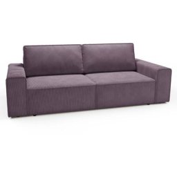 Canapé convertible avec coffre de rangement en velours cotelé lilas dona - violet