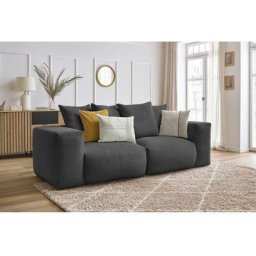 Canapé modulable Bobochic Canapé droit fixe modulable ultra moelleux voltaire Gris foncé - Gris