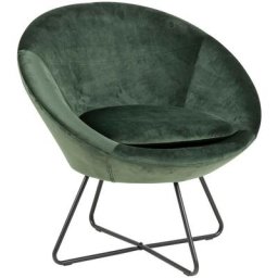 Fauteuil moderne en velours et métal - SCOTT - Vert