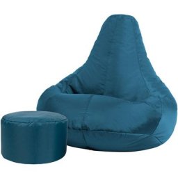 Pouf Fauteuil Recliner et Repose-Pieds, Pouf Spécial Gamer - 90cm x 73cm, Textile Tissé, Résistant