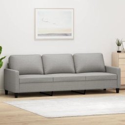 Kalisse - Canapé Relax Salon - Moderne Canapé à 3 places Gris clair 210 cm Tissu,228x77x80 cm