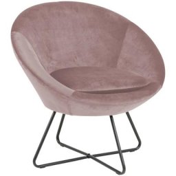 Fauteuil moderne en velours et métal - scott - Rose