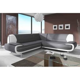 Canapé d'angle design gris et blanc marita xl - gris blanc