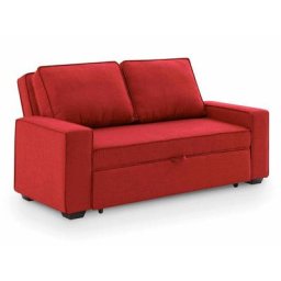 Canapé 3 places convertible en tissu rouge james - rouge