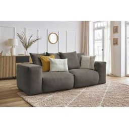 Canapé modulable BOBOCHIC - Canapé droit fixe modulable ultra moelleux VOLTAIRE Taupe - Taupe