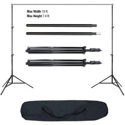 Support tv Ensemble de support de support de toile de fond Noir 2 3M