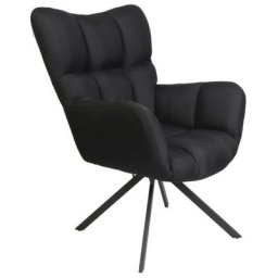 Fauteuil pivotant Washington noir pieds métal - Noir - Noir