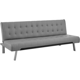 Banquette clic-clac capitonné design gris kedy - gris