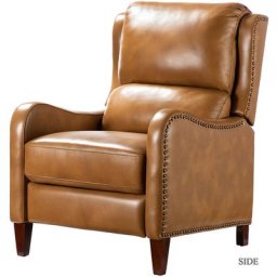 Fauteuil Relax en Cuir Véritable Fauteuil Inclinable Rembourré Chaise Simple Moderne avec Dossier &