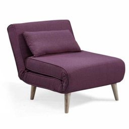 Fauteuil convertible en tissu violet TONKA - violet