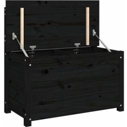Banc Noir 80x41x77 cm Bois de pin massif Vidaxl Black
