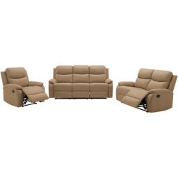 Ensemble canapé relax marron 3+2+1 places jacob - marron
