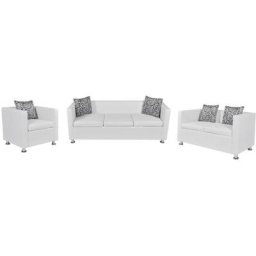 Vidaxl - Jeu de canapé à 2 places et à 3 places et fauteuil Blanc White