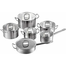 Velaze - Série Mayne, Batterie de Cuisine, 12 pièces, Casserole et poêle en Acier Inoxydable aVec