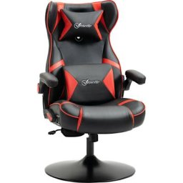 Fauteuil gamer haut-parleurs intégrés MIAMI noir et rouge