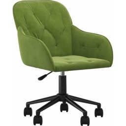 Chaise pivotante de bureau Vert clair Velours Vidaxl Vert clair