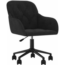 Chaise pivotante de bureau Noir Velours Vidaxl Noir