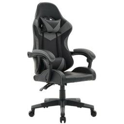 Fauteuil gamer en simili cuir noir et gris pixel - gris noir