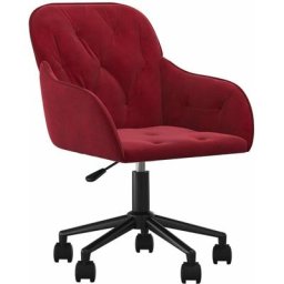 Chaise pivotante de bureau Rouge bordeaux Velours vidaXL - Rouge bordeaux
