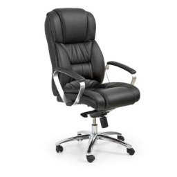 Fauteuil de bureau en cuir véritable - Noir - Marron foncé