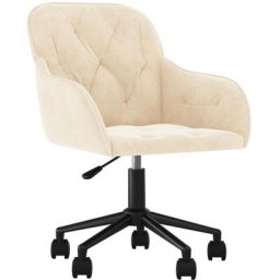 Chaise pivotante de bureau Crème Velours Vidaxl Crème